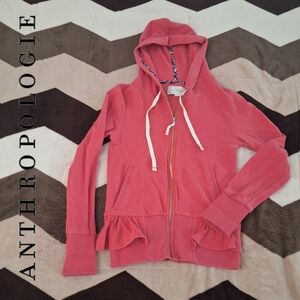 Anthropologie Saturday Sunday Peplum Zip-Up Sweater